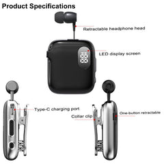 Auriculares Bluetooth con pantalla digital LED tipo solapa
