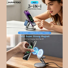 Soporte de carga inalámbrica HAMTOD M27 de 15 W