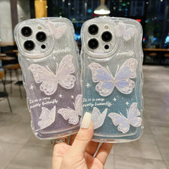 Funda para teléfono de TPU con mariposa ondu...