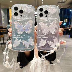 Funda para teléfono de TPU con mariposa bril...