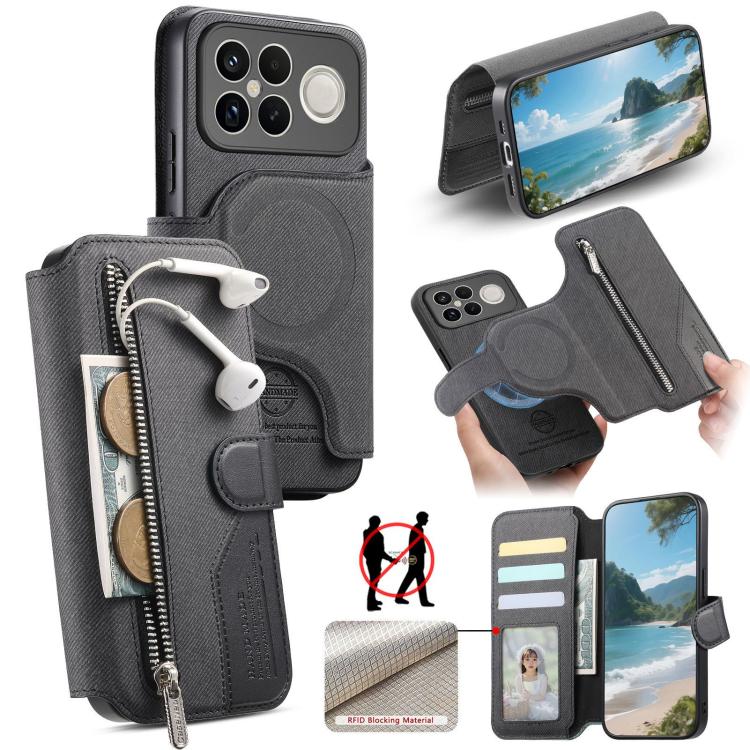 Funda de cuero para teléfono con cremallera,...
