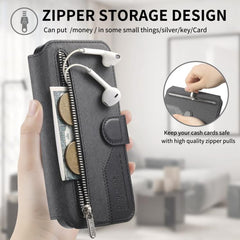 Funda de cuero para teléfono con cremallera,...