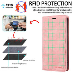 Funda de cuero antirrobo con protección RFID...