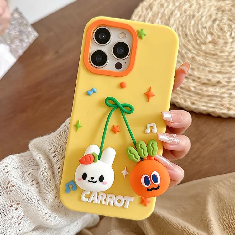 Radish & Rabbit Pendant Silicone Phone Case ...