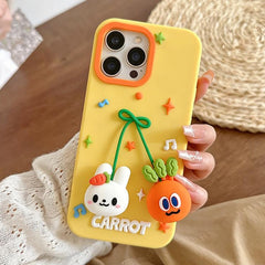 Radish & Rabbit Pendant Silicone Phone Case ...