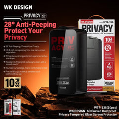 WK WTP-137 10pcs 6D Curved Dustproof HD Temp...