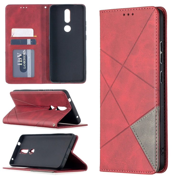 Estuche de cuero magnético con tapa horizont...