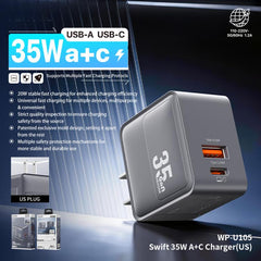WK WP-U105 Swift 35W USB-C / Type-C, USB-A C...
