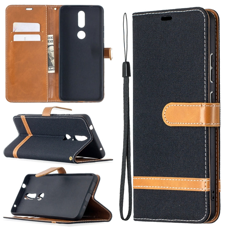 Estuche de cuero con textura de mezclilla a ...