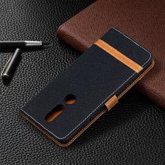 Estuche de cuero con textura de mezclilla a ...