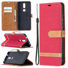 Estuche de cuero con textura de mezclilla a ...