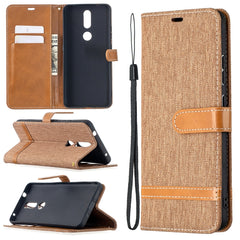 Estuche de cuero con textura de mezclilla a ...