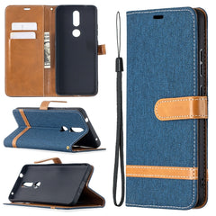 Estuche de cuero con textura de mezclilla a ...