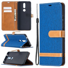 Estuche de cuero con textura de mezclilla a ...