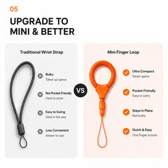 Mini cordón para teléfono con anillo para dedo