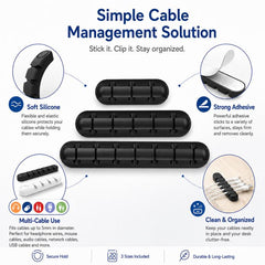 Juego de 3 organizadores de cables de silicona