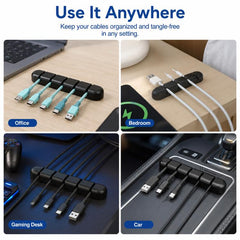 Juego de 3 organizadores de cables de silicona