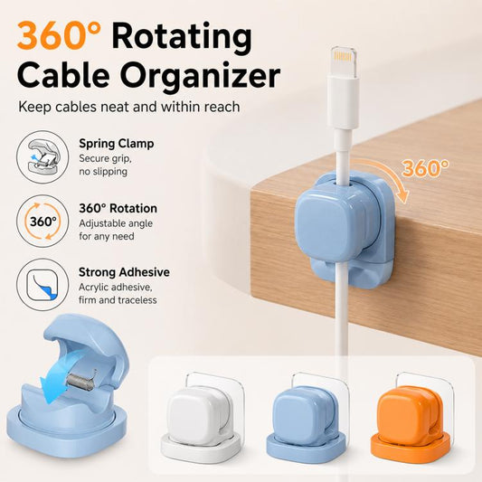 Organizador de cables giratorio con resorte (4 unidades)