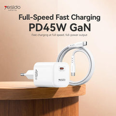 Cargador rápido Yesido PD45W GaN USB tipo C ...