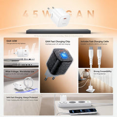 Cargador rápido Yesido PD45W GaN USB tipo C ...