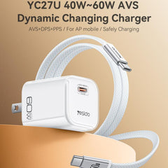 Cargador Yesido YC27U transparente AVS de 40...