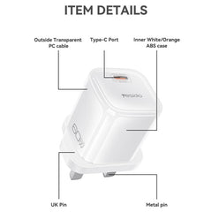 Cargador Yesido YC161 transparente AVS de 40...