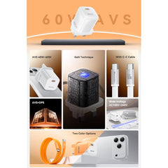Cargador Yesido YC161 transparente AVS de 40...