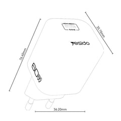 Cargador Yesido YC117 transparente AVS de 40...