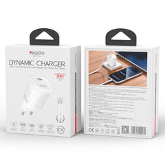 Cargador Yesido YC117 transparente AVS de 40...