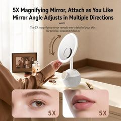 Espejo de maquillaje ZGA WX09 con altavoz Bluetooth