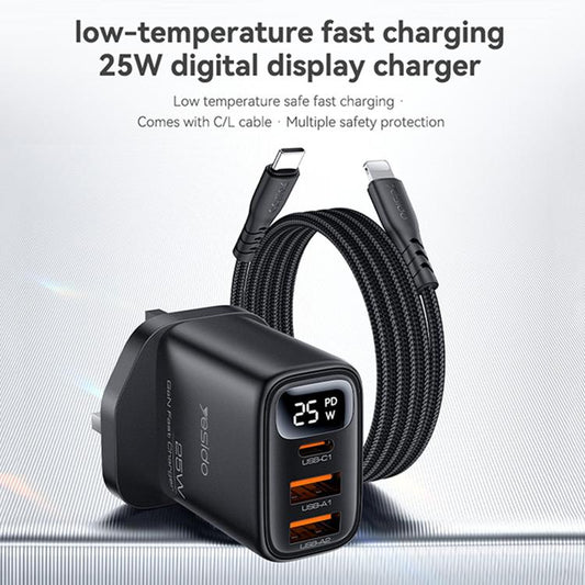 Cargador Yesido YC163L de 25 W con pantalla ...