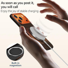 Funda magnética para teléfono de cuero con t...