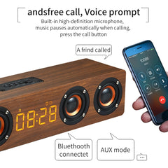 W8C Reloj de madera Subwoofer Altavoz Blueto...