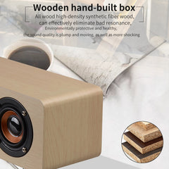 W8C Reloj de madera Subwoofer Altavoz Blueto...