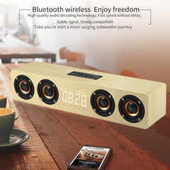 W8C Reloj de madera Subwoofer Altavoz Blueto...