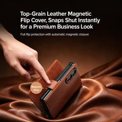 Funda para teléfono QIALINO de piel auténtic...