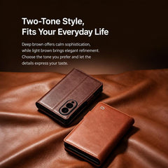 Funda para teléfono QIALINO de piel auténtic...