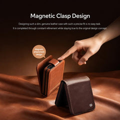 QIALINO Vintage Calfskin Genuine Leather Pho...