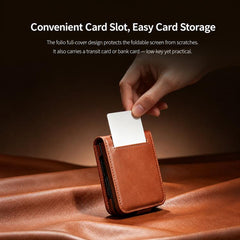 QIALINO Vintage Calfskin Genuine Leather Pho...