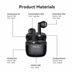 Yesido TWS48 Semi-in-ear TWS Bluetooth Earph...