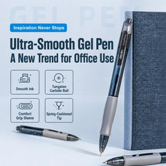 Bolígrafo de gel retráctil con punta de 0,5 mm (paquete de 12 unidades)