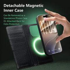 Funda magnética desmontable 2 en 1 de piel a...