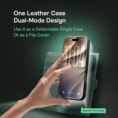 Funda magnética desmontable 2 en 1 de piel a...