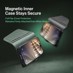 Funda magnética desmontable 2 en 1 de piel a...