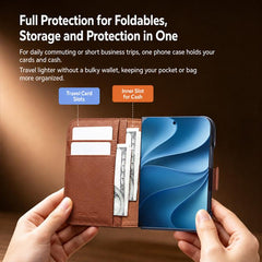 Funda para teléfono de cuero genuino QIALINO...