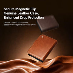 Funda para teléfono QIALINO de piel auténtic...