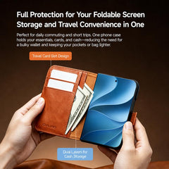 Funda para teléfono QIALINO de piel auténtic...