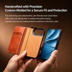 Funda para teléfono QIALINO de piel auténtic...