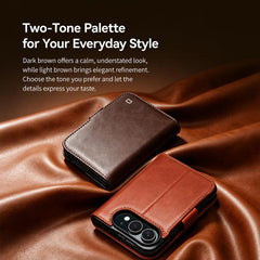 Funda para teléfono QIALINO de piel auténtic...