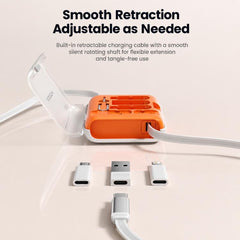 Estuche de almacenamiento para cable de carga retráctil multifuncional de 100 W